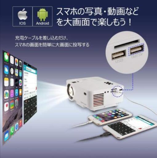 プロジェクター　小型【取引者確定】　VGA/HDMI/AV/USB/TV対応リモコン付き