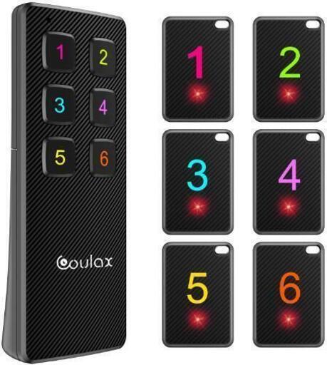 【新品未使用】キーファインダー 探し物発見器 Key finder キーホルダー 忘れ物探知機 電池付き 紛失防止 日本語説明書付き 受信機6個セット 6in1 ブラック\n\n
