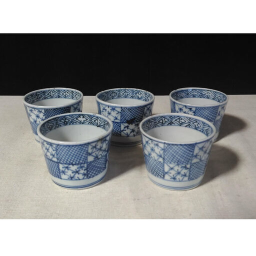 c165 古伊万里 染付 そばちょこ 5客 蕎麦猪口