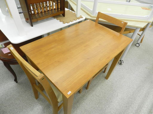 ダイニングテーブル　引出し付き 木製　2人掛けチェア　☆ PayPay(ペイペイ)決済可能 ☆ 札幌市 北区 屯田