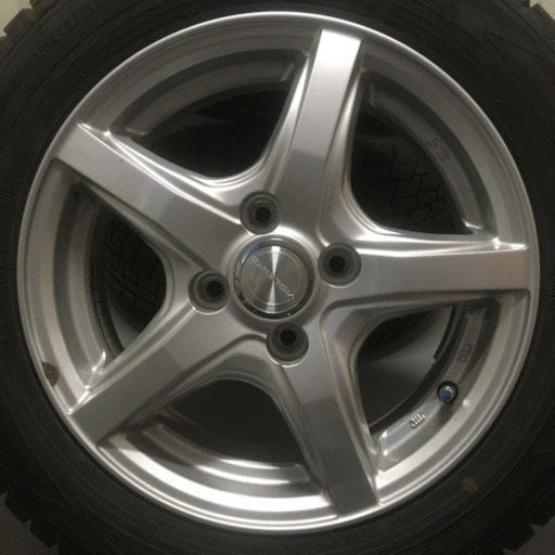 115-1ダンロップWINTERMMAX165/65R14 2018年 バリ山 14×5J +39 タンク トールなどに DUNLOPスタッドレスタイヤ アルミホイール付4本セット