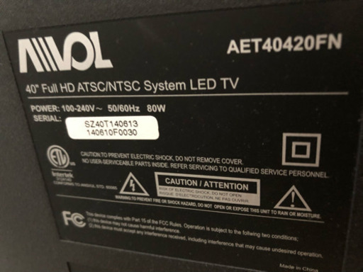海外製 40インチ Full HD LED TV