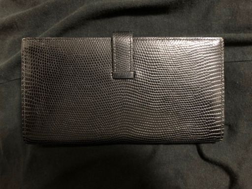 エルメス HERMES 財布 長財布 二つ折り ２つ折り ブラック 黒 シルバー レザー