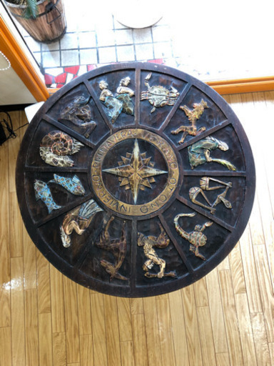 アンティーク 丸テーブル 星座表