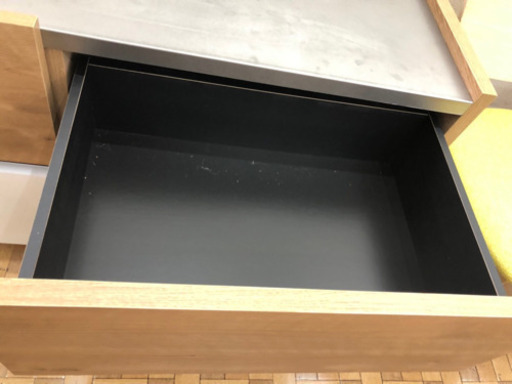  テレビ ボード ローテレビ台 幅180cm ステンレス天板 コードリール（展示品の為、美品 )
