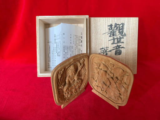 渾身の一点物白檀 大 聖観音菩薩像(懐中仏)(水子供養)(守護仏)(肌身仏像)(細密仏像)(魔除け浄化)土橋作 110g