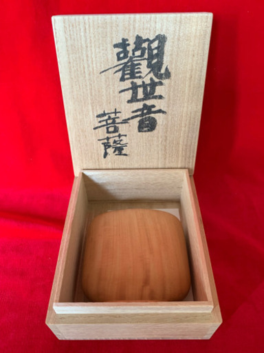渾身の一点物白檀 大 聖観音菩薩像(懐中仏)(水子供養)(守護仏)(肌身仏像)(細密仏像)(魔除け浄化)土橋作 110g