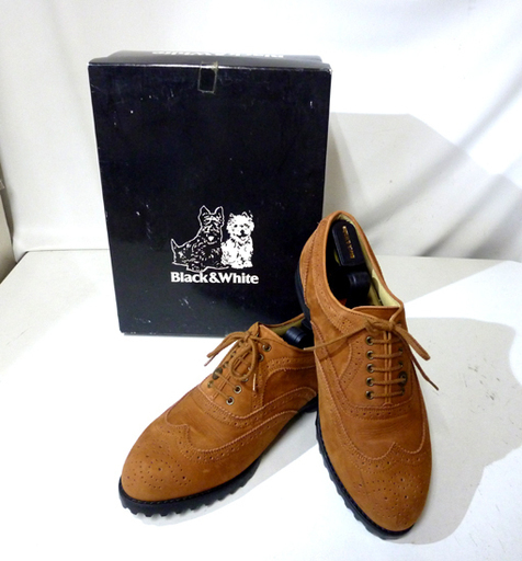 Black＆White/ブラック＆ホワイト ゴルフ シューズ ウイングチップ キャメル 26.5cm 札幌市 白石区 東札幌