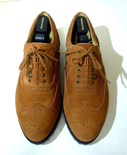 Black＆White/ブラック＆ホワイト ゴルフ シューズ ウイングチップ キャメル 26.5cm 札幌市 白石区 東札幌