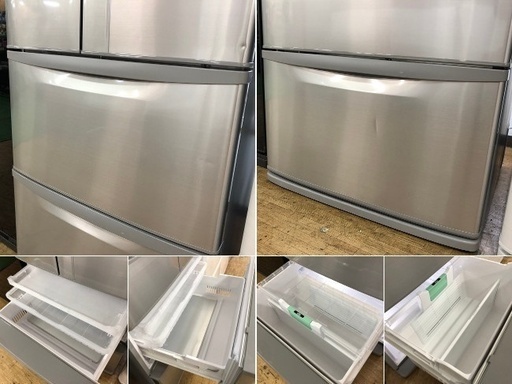 美品【 HITACHI 】日立 441L フレンチドア 6ドア冷蔵庫 真空チルド 観音開き 自動製氷機付き  R-F440E