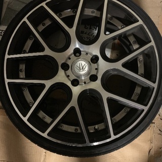 引き取りのみ 215/35/19 中古 ロクサーニ アルメイダ シルバー グッドイヤーLS2000 ホイール・タイヤ4本セット