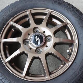 軽自動車用スタッドレスタイヤ(ミシュラン X-ice)4本 155/65R13 ブロンズホイール ガリ傷なし 新品ガンメタナット24個付き