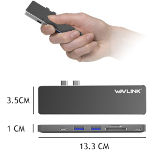 ★MacBook Pro 2015～ Wavlink USB C Hub Type C adapter USB Cハブ グレー★の画像