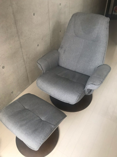 布製パーソナルチェア（オットマン付き）