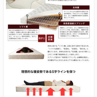 【ほぼ新品】値下げしました。日本製FRANCE BED ダブル マットレスの画像