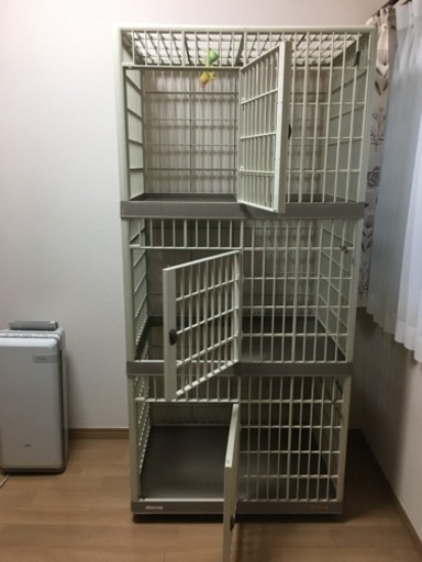 アイリスオーヤマ 猫用3段ケージ 錆びないプラスチック製