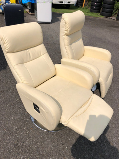 オットマン付きソファー 2脚セット