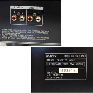 ジャンク SONY TC-KA5ES カセットデッキ ステレオ ソニー 通電OK 元箱