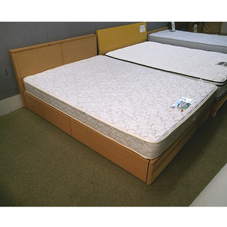 札幌 美品【フランスベッド ダブルベッド 引き出し付き】ふつう～かため FranceBed ホクレンホームセンター ダブルベット 本郷通店
