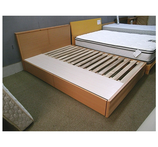 札幌 美品【フランスベッド ダブルベッド 引き出し付き】ふつう～かため FranceBed ホクレンホームセンター ダブルベット 本郷