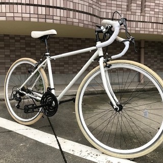 ☆　格安ロードバイク ☆　白　700c　ギア3×7　21変速