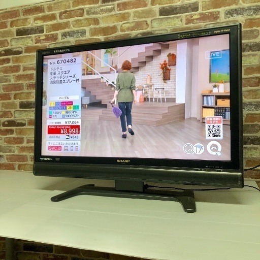 即日受渡可‍♀️ SHARP  AQUOS Wチューナー液晶テレビ 37型 7,000円