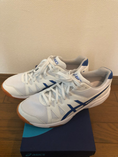 28.0 中古 アシックス 体育館履き 上履き ホワイト✖️ブルー