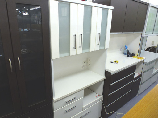 PayPay可 手稲リサイクル キッチンボード ホワイト 引出レール式 　レンジボード￥18,000-