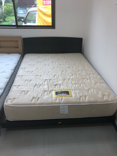 【リサイクルサービス八光　田上店　配達・設置OK】ブラウン　ダブルベッド