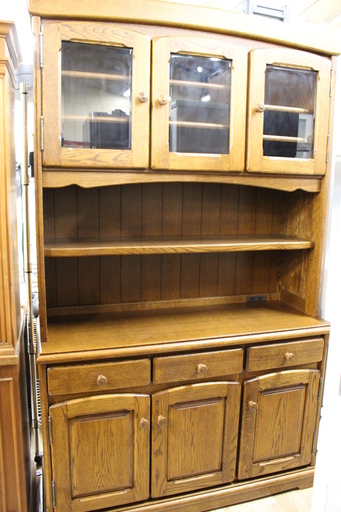 J08274)起立木工 食器棚 メッペル カップボード C123 キッチンボード レンジボード 幅123cm