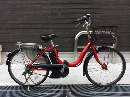 地域限定　ヤマハ　パス　ナチュラ　新基準　子供乗せ　24インチ　赤　アシスタ　ビビ　神戸市　電動自転車