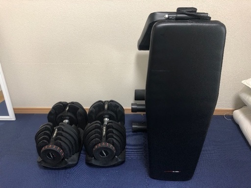 ダンベル 5kg〜40kg×2とベンチ