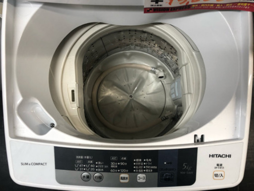 ☆中古　激安！半径5km以内送料無料！！　鶴見橋店オープンセール！ 日立　全自動電気洗濯機　5kg　2016年製！！　NW-5WR形　￥15,000！！