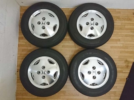 ガリ無し 軽貨物対応JWL-T バモス純正アルミ付き 夏タイヤ145R12 ヨコハマ製