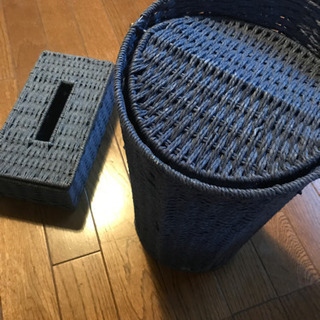 ゴミ箱&ティッシュボックスケース セットの画像