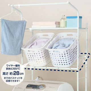 値下げ！☆美品☆ ニトリ 洗濯機ラック(白)の画像