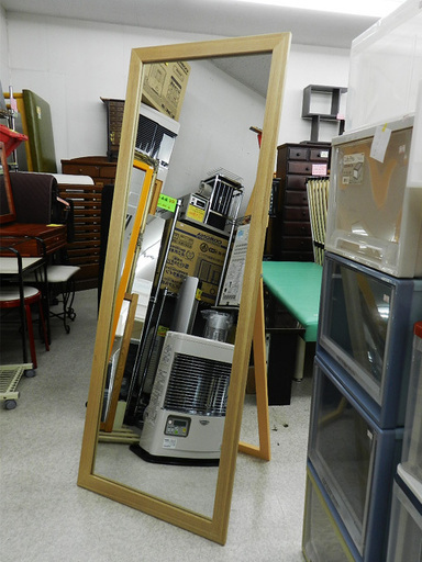 全身ミラー 160cm 大判 鏡 姿見【スイートデコレーション】スタンド付き ナチュラル☆ PayPay(ペイペイ)決済可能 ☆ 札幌市 北区 屯田