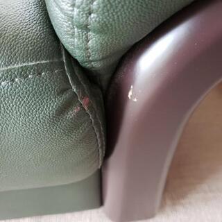 三人掛けソファー　ダークグリーンの画像