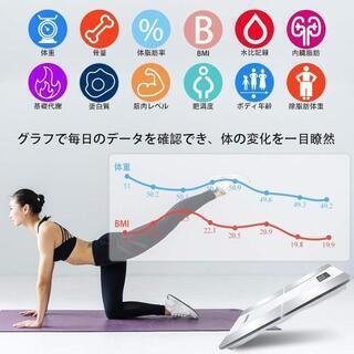 【新品未使用】【2019年最新版】体重計Bluetooth 体組成計 スマホ連動 体脂肪計 12種類測定可能 日本語対応取扱説明書 健康管理 Qimmaol 家庭用 データ自動記録 体重 体脂肪率体水分率 筋肉率 骨量カロリーBMIなど測定 (ブラック)

の画像