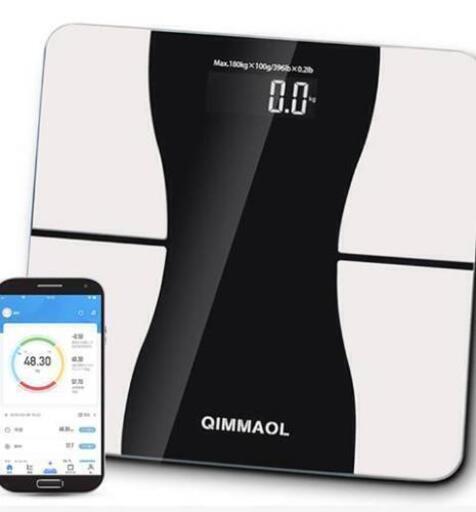 【新品未使用】【2019年最新版】体重計Bluetooth 体組成計 スマホ連動 体脂肪計 12種類測定可能 日本語対応取扱説明書 健康管理 Qimmaol 家庭用 データ自動記録 体重 体脂肪率体水分率 筋肉率 骨量カロリーBMIなど測定 (ブラック)\n\n