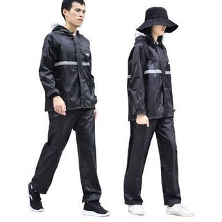 レインウェア 上下セット レインコート メンズ レディース雨具 防水 通気メッシュ 着脱式合羽 安全反射 男女兼用 カッパ ゴルフ バイク 自転車 登山 アウトドア 梅雨対策 台風災害時対策 二重構造バイザー 通気メッシュ 収納袋付きの画像