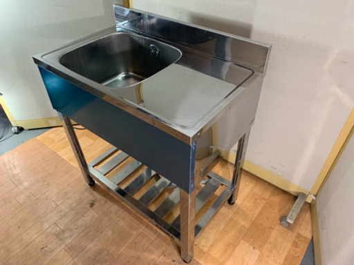 業務用 ステンレス 1層シンク流し台 店舗 W750xD450x800mm