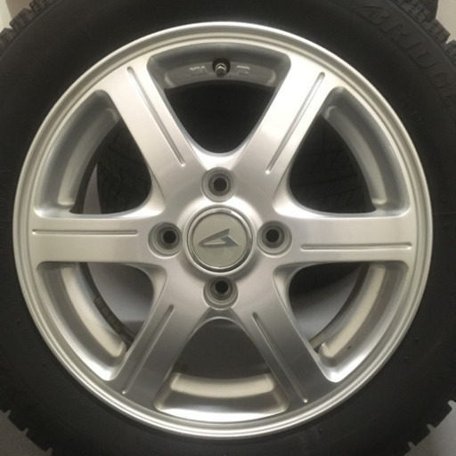 116-4ブリヂストンVRX155/65R14ダイハツ純正アルミホイール付4本セット14×4.5J +45 2018年製造
