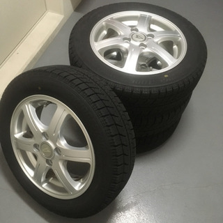 116-4ブリヂストンVRX155/65R14ダイハツ純正アルミホイール付4本セット14×4.5J +45 2018年製造