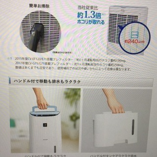最安！！新品シャープ プラズマクラスター 衣類乾燥除湿機ホワイト系 CV-G71-Wの画像