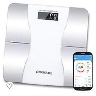 【新品未使用】週末限定特価【2019年最新版】体重計Bluetooth 体組成計 スマホ連動 体脂肪計 12種類測定可能 日本語対応取扱説明書 健康管理 Qimmaol 家庭用 データ自動記録 体重 体脂肪率体水分率 筋肉率 骨量カロリーBMIなど測定 (ブラック)  の画像