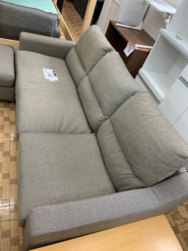 【２年前購入★綺麗な状態】3人掛けソファ オットマン付き 中村家具 上代6.9万円程  (幅198cm) 