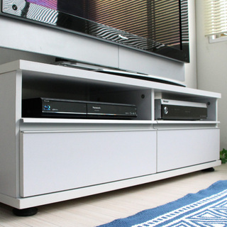 テレビ台 120cm ロータイプ 50インチ 大型テレビ対応 ホワイト 【新品】