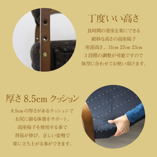 高座椅子 1人掛 軽量 オットマン ブルー　【新品】の画像