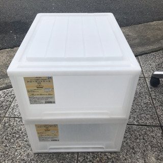 イオン トップバリュ  クローゼットケース 浅型 2個の画像